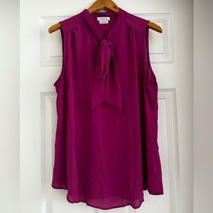 Van Heusen purple/magenta tie blouse - large
